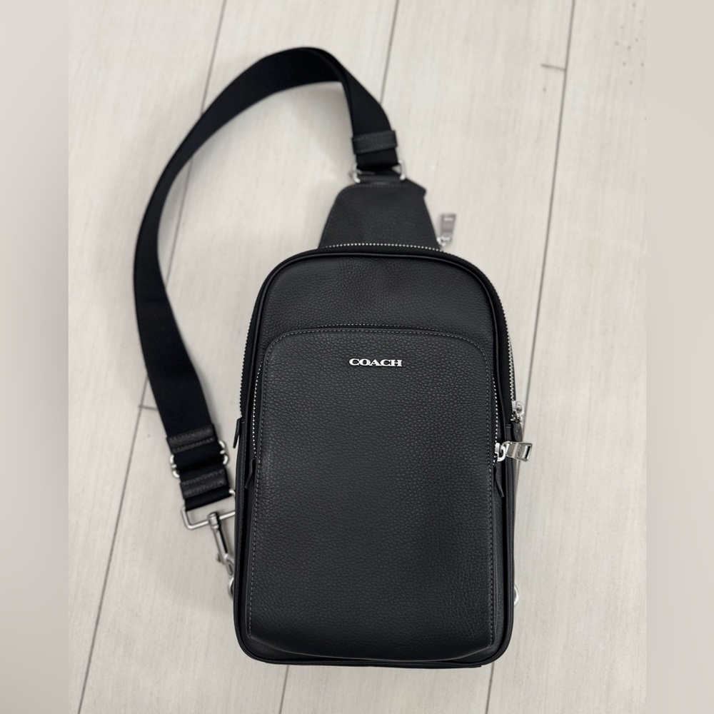 Coach Ethan Pack in Black Leather Bag